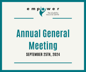 A white square with the Empower logo centered at the top. Below, text reads Annual General Meeting, Sept 25th, 2024.