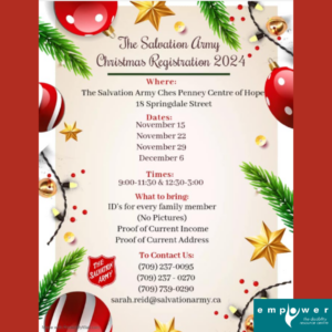 Screenshot of The Salvation Army Christmas Registration 2024 details. All info in post. 