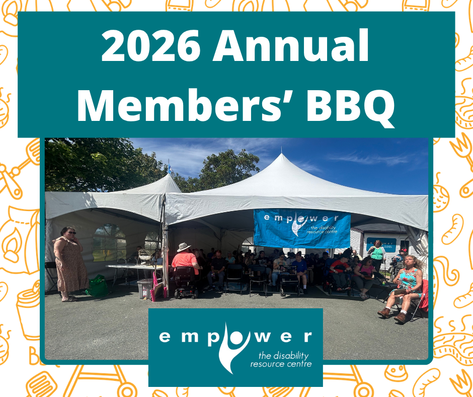 Photo of marquis tent in front of EmpowerNL for the 2026 BBQ. Title reads 2026 Annual Members' BBQ. The EmpowerNL logo is centered at the bottom.