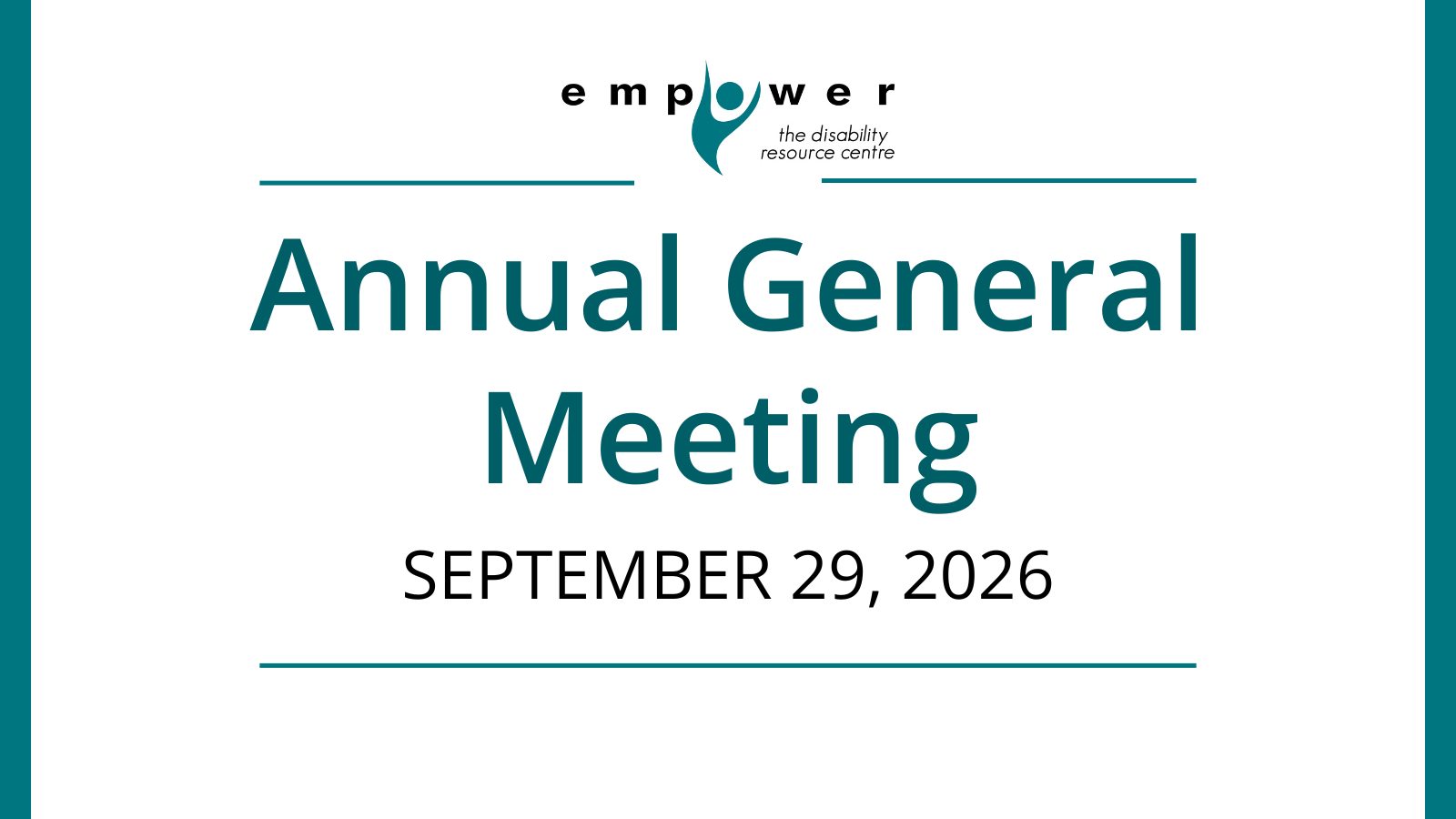 The EmpowerNL logo is centered at the top. Below, text reads Annual General Meeting, September 29, 2026.